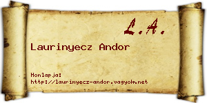 Laurinyecz Andor névjegykártya